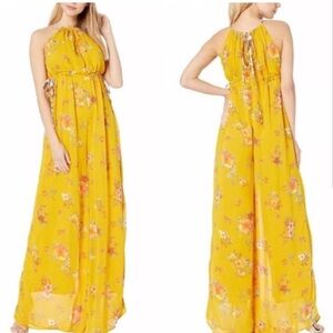 Free People Yellow Floral Jumper. Size Small.